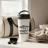 Load image into Gallery viewer, Caffeine Weights &amp; Protein Shakes | Insulated Travel Mug