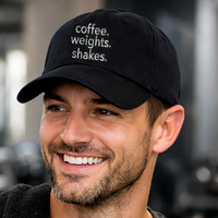 Load image into Gallery viewer, Coffee. Weights. Shakes. Cotton Twill Hat | Unisex
