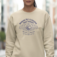 Load image into Gallery viewer, Working out is Cheaper than Therapy Crewneck Sweatshirt | Women
