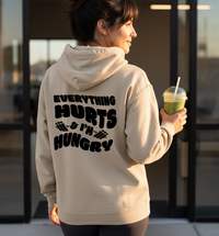 Load image into Gallery viewer, Everything Hurts and I’m Hungry | Funny Unisex Gym Hoodie