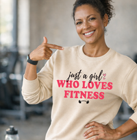 Load image into Gallery viewer, Just a Girl Who Loves Fitness Sweatshirt | Women