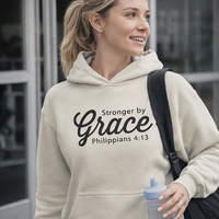 Load image into Gallery viewer, Teehouz Stronger by Grace Faith meets Fitness Hoodie | Women
